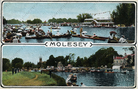 Postcard of the Thames at Molesey