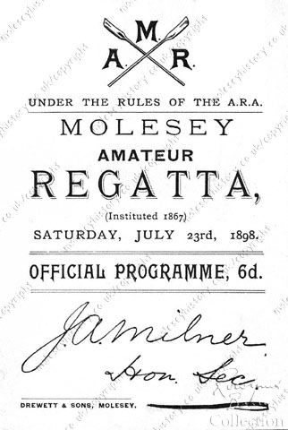 Molesey Amateur Regatta - official programme 1898
