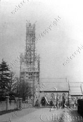 Building of St Paul's church spire