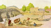 Rowlandson painting of the second Hampton Court Bridge