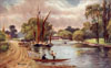 Painting of Molesey Lock and Weir